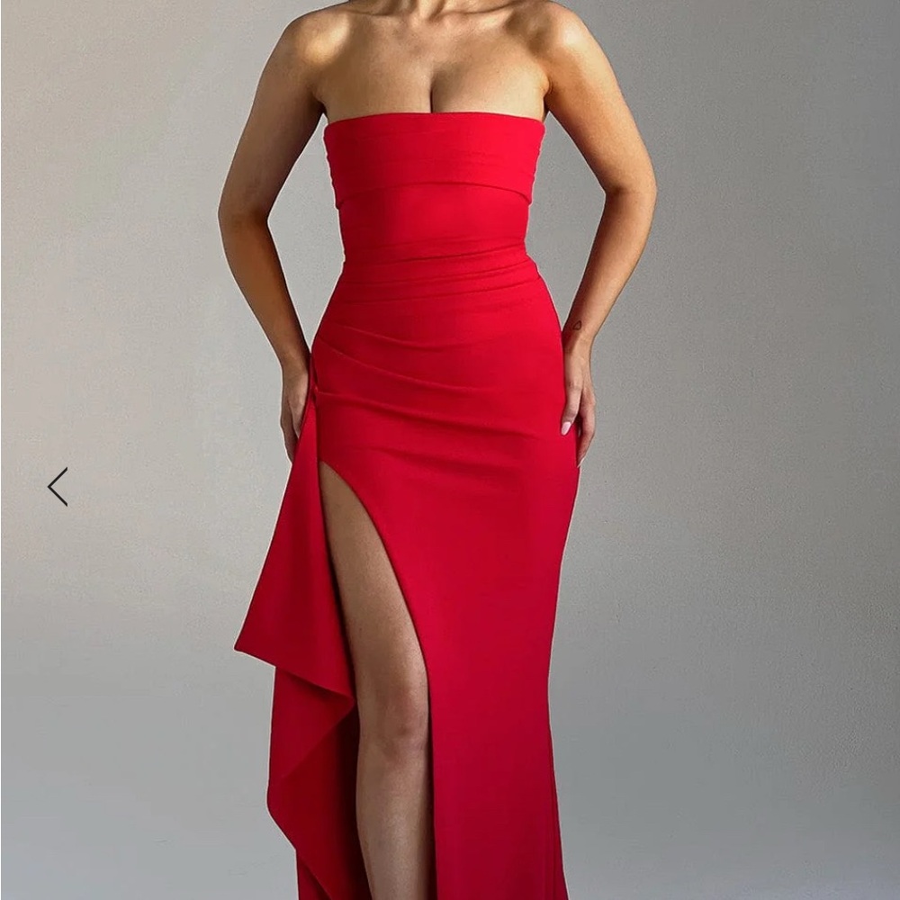 Babyboo Zafira Maxi Dress in Red - Elegant Red Strapless Dress
